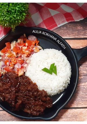 Foto resep Beef teriyaki dengan sambel dabu-dabu