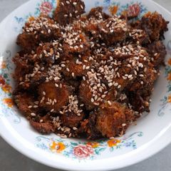 A picture of Karela sesame sabji.