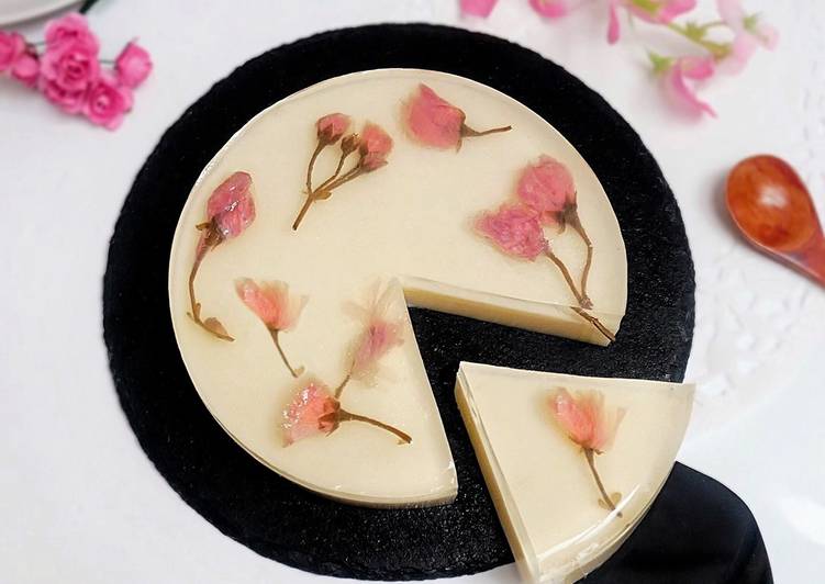 Cherry Blossom Pudding / Puding Susu Sakura