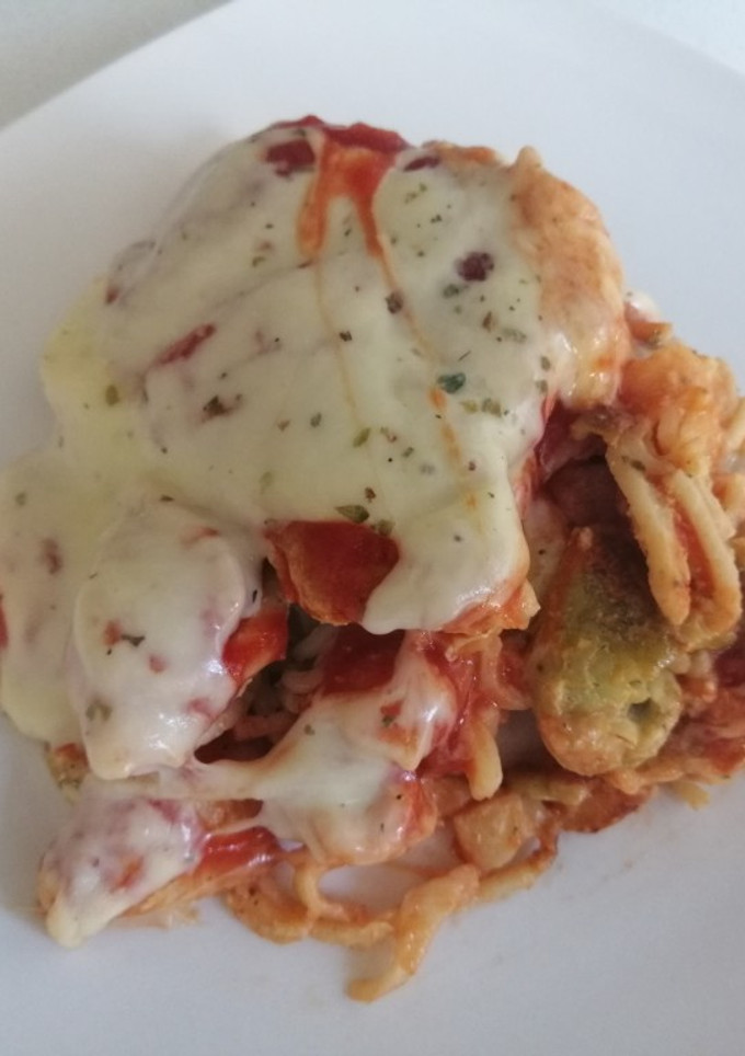 Una foto de Tortilla de fideos o PIZZA DE FIDEOS!