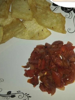 A picture of Yam with souce.