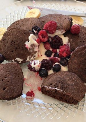 Una foto de Pancakes de Chocolate sin azúcar 😍