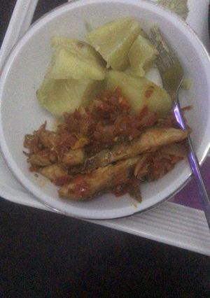 A picture of Sweet potatoes with fish sauce.