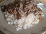 Arroz al vapor con caballa