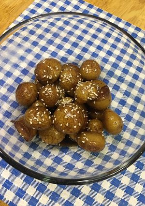 A picture of Korean Potato Banchan Gamja Jorim.