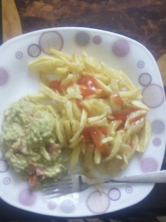 A picture of Chips and guacamole.