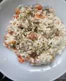 Arroz chow fan con pescado estilo oriental aggiornado