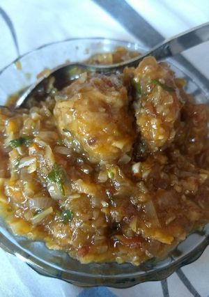 A picture of Vegetable Manchurian🍛.