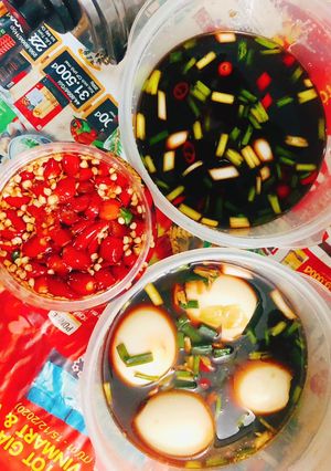 Hình của món Trứng ngâm tương.