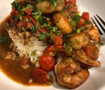 Popular Cuisine Spiced Ginger Shrimp with Burst Tomatoes Delicious Perfect
