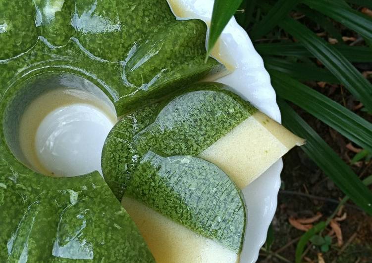 Cara buat Puding Lumut Pandan Butter  yang Bikin Ngiler