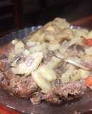Carne e hígado en bistec (picante)