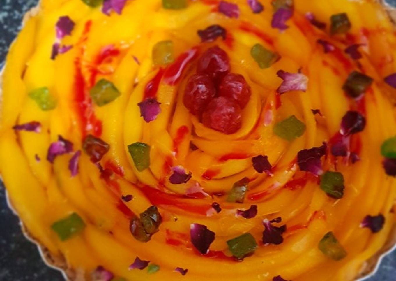 Mango flower tart