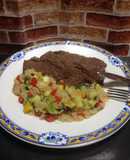 Churrasco de Carne con Ensalada de Quinoa con Vegetales!!