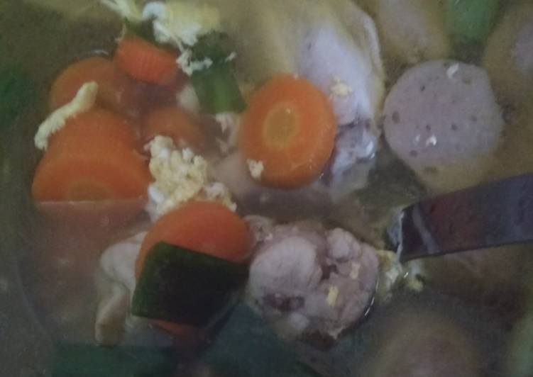 Resep Sop ayam baso sapi Lezat