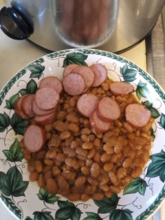A picture of Simple Vegetarian Baked Beans in Slow Cooker.