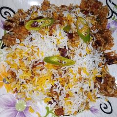 A picture of Lal lobia biryani.
