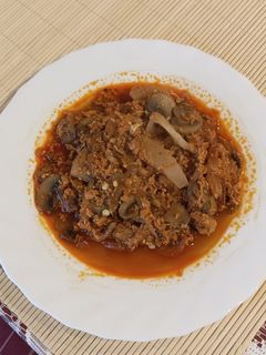 Gomba pöri tojással recept fotója