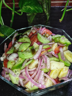 A picture of Fresh Salad 🥗 With Potato 🥔.