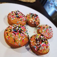 A picture of No Yeast Strawberry Glazed Doughnut.