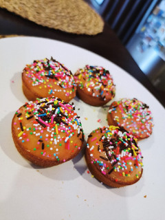 A picture of No Yeast Strawberry Glazed Doughnut.