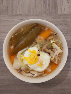 剝皮辣椒蔬菜菇菇湯 的食譜成品照片