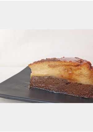 A picture of Impossible Cake (Chocoflan, Double Layer).