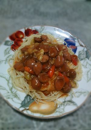 Foto resep Spageti sosis rumahan