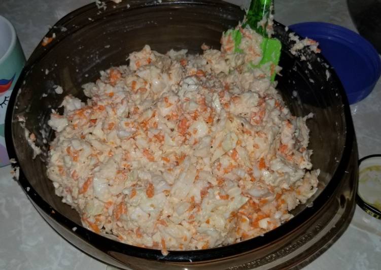 Simple fast coleslaw