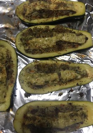 Una foto de Zapallitos italianos rellenos