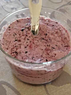 Una foto de Mousse de arándanos y kéfir de cabra (V / Sin azúcar)