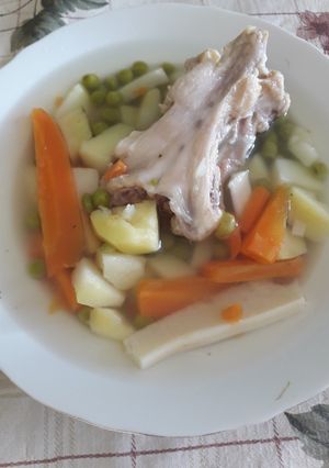Zöldségleves nyúlhússal recept fotója