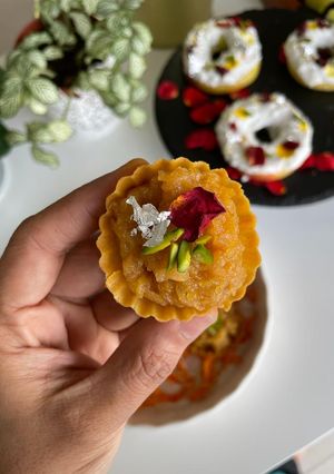 A picture of Apple Pear Halwa Tarts.