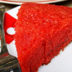 Red velvet semolina cake A picture of Red velvet semolina cake.