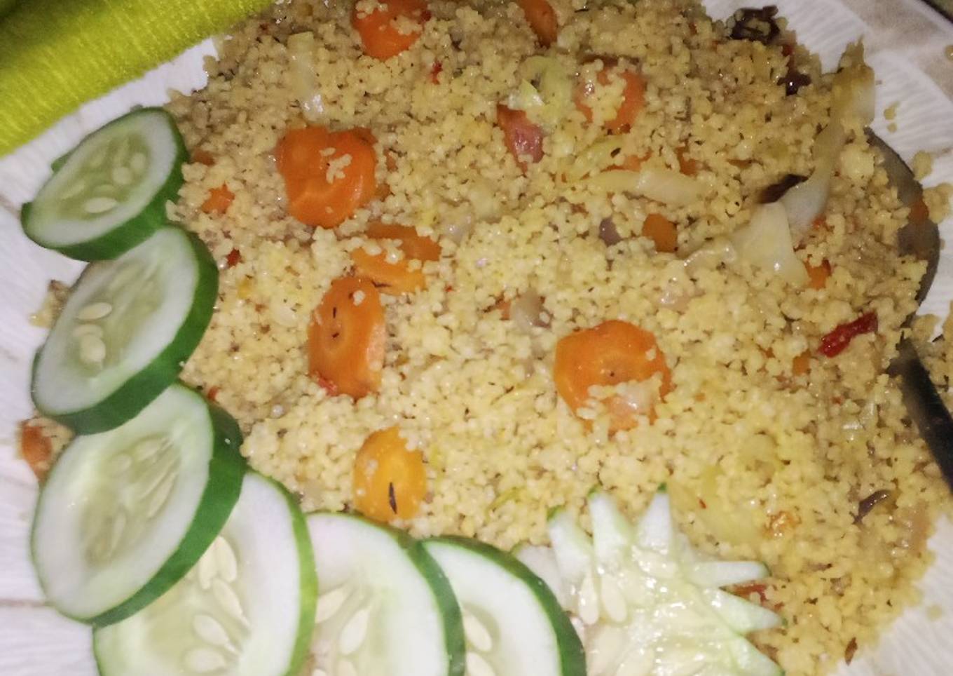 Stir fry cous-cous with veggies