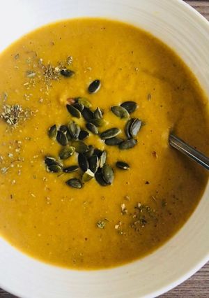 A picture of White Bean and Butternut Soup.