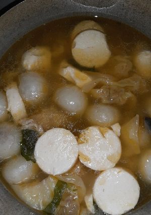 Hình của món Canh (súp) há cảo hoành thánh.