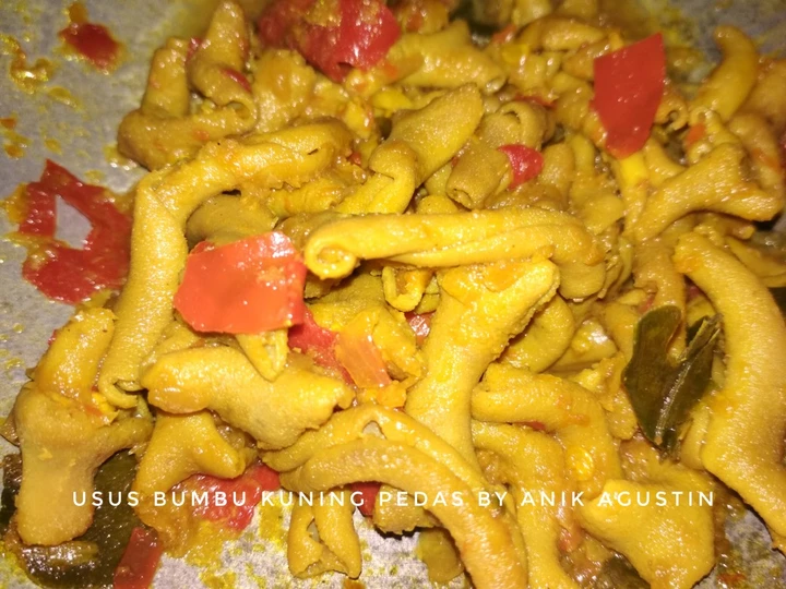Langkah Gampang Menyiapkan Resep Usus Bumbu Kuning Pedas yang  Bikin Ketagihan Anti Ribet, Lezat