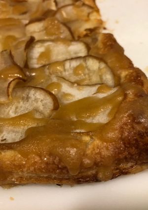 A picture of Pear Tart w/Maple “Caramel”.
