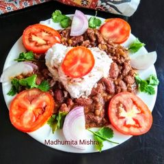 Rajma curry (Kidney beans) and Rice A picture of Rajma curry (Kidney beans) and Rice.