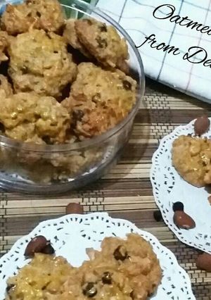 Foto resep Oatmeal Cookies Kacang Mede, Almond dan Choco Chips 😉