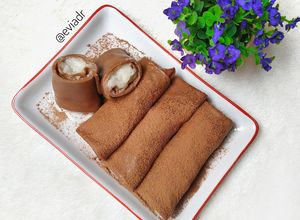 Foto resep Dadar Gulung Coklat isi Vla