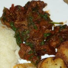 A picture of Spinach Mutton stew.