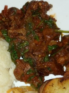 A picture of Spinach Mutton stew.