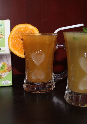A picture of Pineapple, Lemon and Orange Jaljeera Juice.