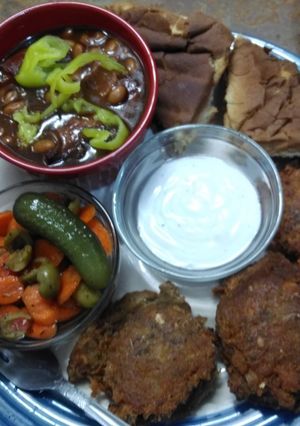 A picture of Salmon Patties.