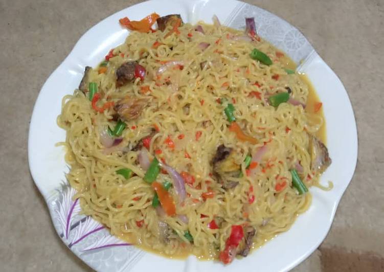 Step-by-Step Guide to Make Tasty Indomie jollof with Ice fish | This is Recipe So Great You Must Try Now !!