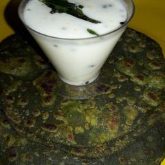 A picture of Spinach Mint paratha.