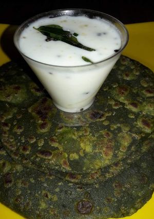 A picture of Spinach Mint paratha.