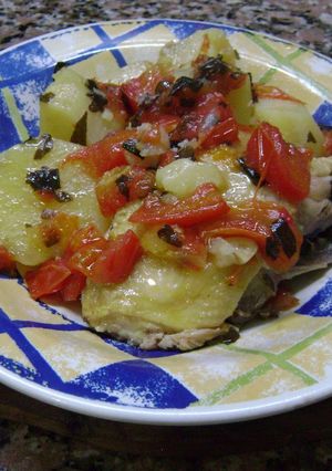 Una foto de Pollo a la caprese
